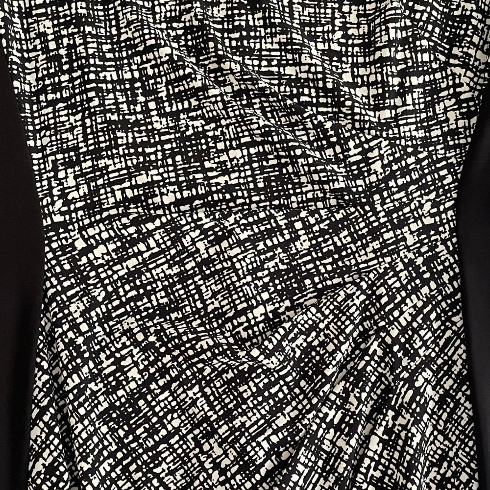 LAUREN RALPH LAUREN Sheath Dress Black/White Jersey Women's Size 8P - Picture 6 of 6